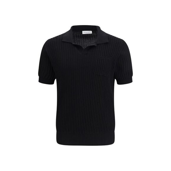 Roberto Collina Black Cotton Polo Men's Shirt